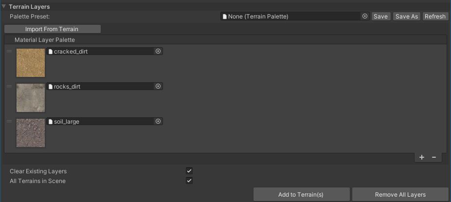 Terrain layers tools