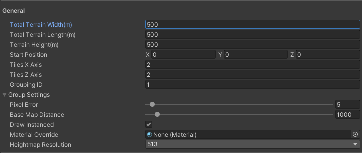 General terrain settings