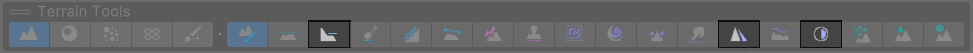 The terrain toolbar with the effects tools highlighted