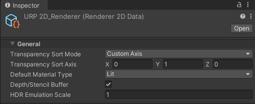 Renderer 2D asset properties