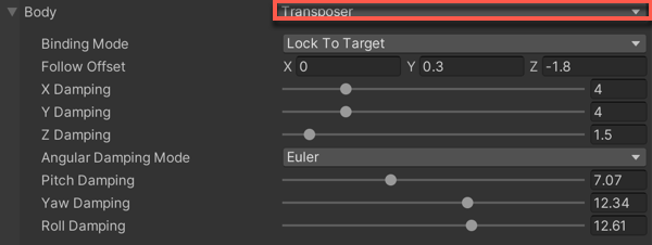 Body properties, with the Transposer algorithm (red)